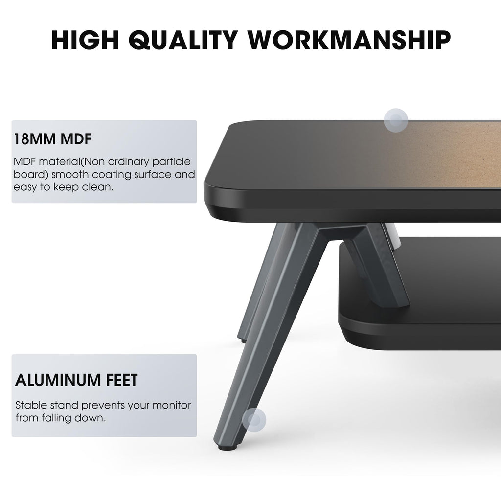 Fenge Dual Monitor Stand, Monitor Riser for 2 Monitors with Adjustable Laptop Riser , 42.5 Inch Desk Shelf for Top of Desk with Phone Holder& Headphone Stand